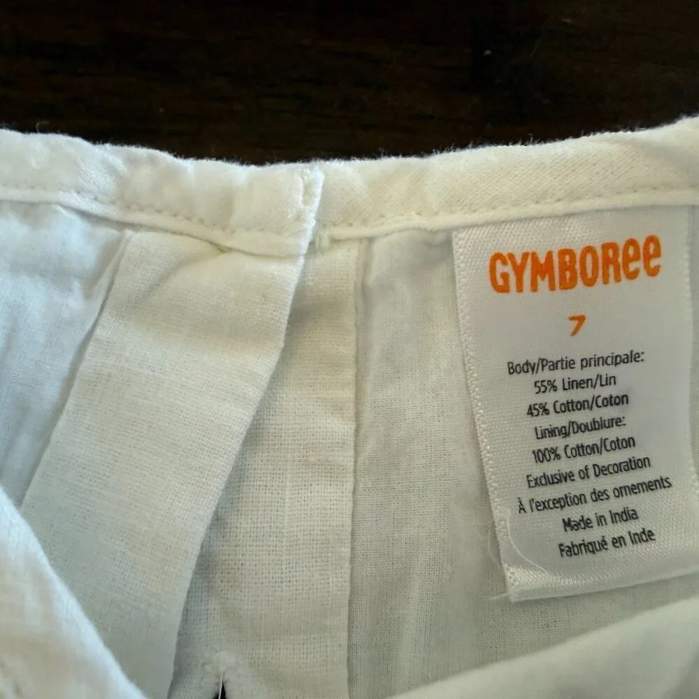 Gymboree Bon Voyage Blue Cropped Pants &  White Blouse Both Size 6
